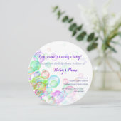 Invitation Baby shower Rainbow Soap Bubbles (Debout devant)