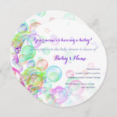 Invitation Baby shower Rainbow Soap Bubbles (Devant / Derrière)