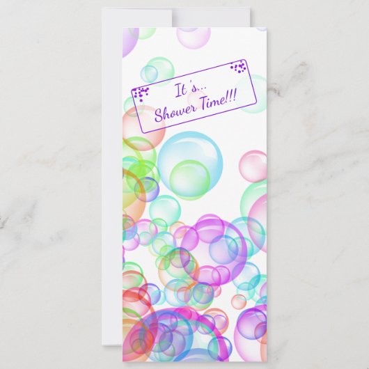 Invitation Baby shower Rainbow Soap Bubbles (Dos)