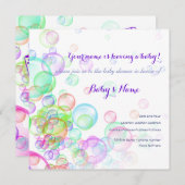Invitation Baby shower Rainbow Soap Bubbles (Devant / Derrière)