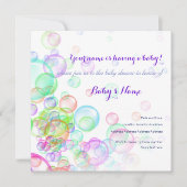 Invitation Baby shower Rainbow Soap Bubbles (Devant)