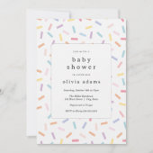 Invitation Baby shower Rainbow Sprinkles (Devant)