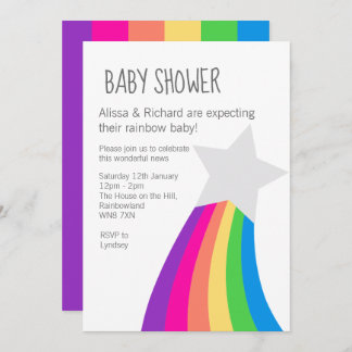 Invitation Baby shower Rainbow Star