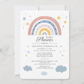Invitation Baby shower Rainbow Watercolor Script (Devant)