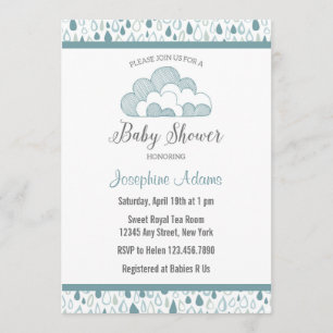 Invitation Baby shower Raindrop