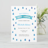 Invitation baby shower Raindrops (Debout devant)