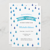 Invitation baby shower Raindrops (Devant / Derrière)
