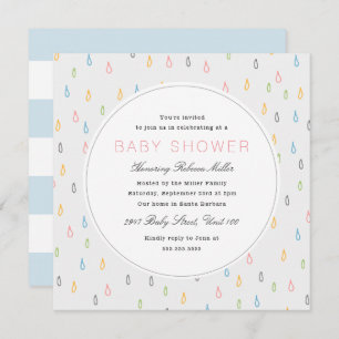 Invitation Baby shower Raindrops