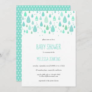 Invitation Baby shower Raindrops mignon / Saupoudrer
