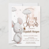 Invitation Baby shower rayé de souris mignonne (Devant)