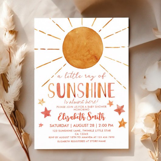 Invitation Baby Shower Rayon de Soleil