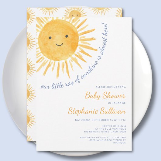 Invitation Baby Shower Rayon de Soleil