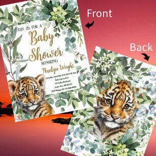 Invitation Baby shower réaliste de Tiger Cub
