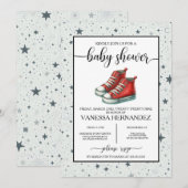 Invitation Baby shower Red Baby High Tops (Devant / Derrière)