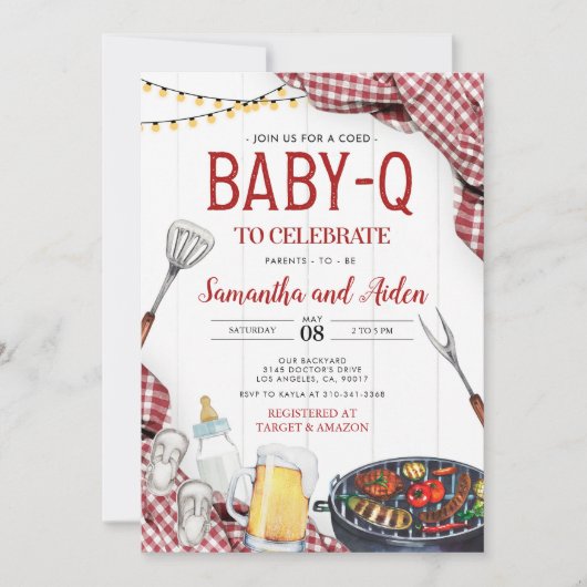 Invitation Baby shower Red Baby-Q (Devant)