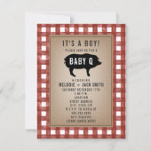 Invitation Baby shower Red En vichy Baby Q (Devant)