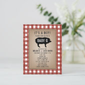 Invitation Baby shower Red En vichy Baby Q (Debout devant)