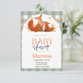 Invitation Baby shower Red Fox (Debout devant)