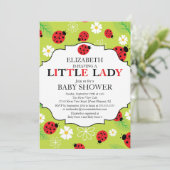 Invitation Baby shower Red Ladybug de la petite dame moderne (Debout devant)