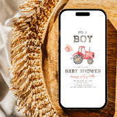 Invitation Baby shower Red Tractor