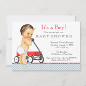 Invitation Baby shower Red Wagon (Devant)