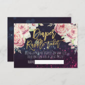 Invitation Baby shower Refus de chaudière Billet Boho Floral (Devant / Derrière)