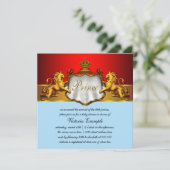Invitation Baby shower Regal Baby Blue et Red Prince (Debout devant)