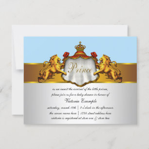 Invitation Baby shower Regal Baby Blue Prince