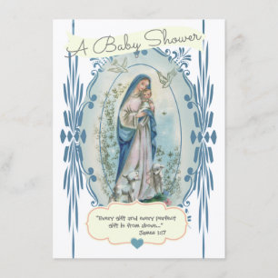 Invitation Baby shower Religieux Catholique Nouvelle Maman Vi