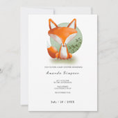 Invitation Baby shower Renard (Devant)