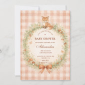 Invitation Baby Shower Renard de la Forêt Vintage (Devant)