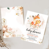Invitation Baby Shower Renard Floral Orange 
