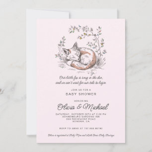 Invitation Baby Shower Renard Rose Mignon
