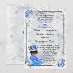 Invitation Baby shower rendant hommage au GARÇON, Prince Boy,