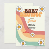 Invitation Baby shower rétro (Devant / Derrière)