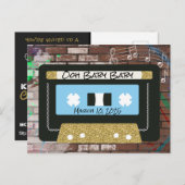 Invitation Baby Shower rétro 90's | Hip Hop GARÇON (Devant / Derrière)