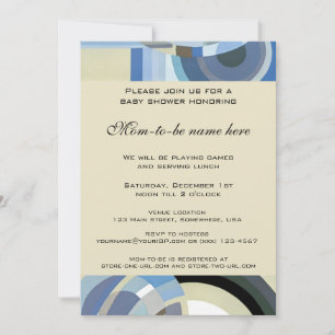 Invitation Baby Shower Rétro Art Déco Jazz Vintage Garçon Ble