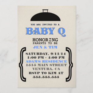 Invitation Baby shower Retro BaBy Q