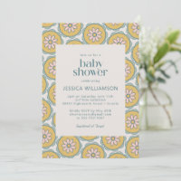 Baby shower Retro Boho Mandala Floral Pastel