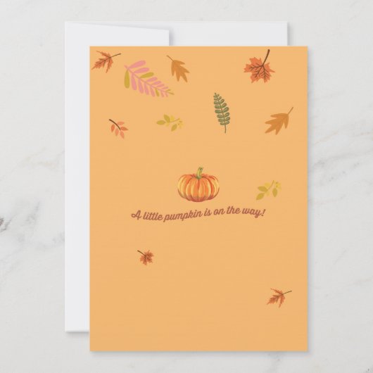 Invitation baby shower rétro citrouille vert (Dos)