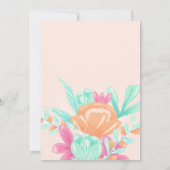 Invitation Baby shower rétro de calligraphie florale rose mod (Dos)