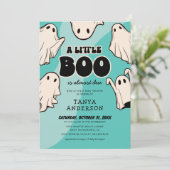 Invitation Baby shower Rétro Halloween Little Boo (Debout devant)