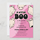 Invitation Baby shower Rétro Halloween Little Boo (Devant)