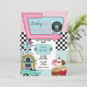 Invitation Baby shower Retro les années 50 (Debout devant)