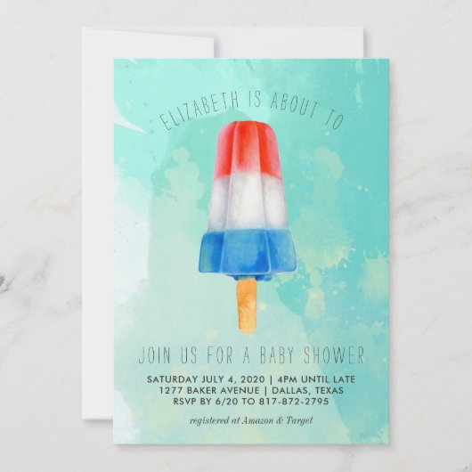 Invitation Baby shower Retro Popsicle (Devant)