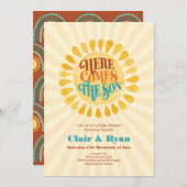 Invitation Baby Shower Rétro pour Garçon, Voici venir le Fils (Devant / Derrière)