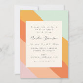 Invitation Baby shower Retro Summer Abstrait Stripes (Devant)
