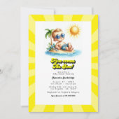 Invitation Baby shower Retro Sunny Beach "Voici le fils" (Devant)