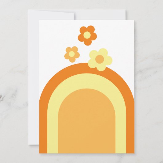 Invitation Baby shower rétro Super les années 70 (Dos)