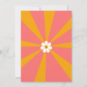 Invitation Baby shower rétro Super orange et rose (Dos)